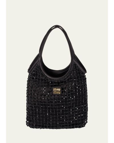 Miu Miu Ivy Beaded Duchesse Top-Handle Bag