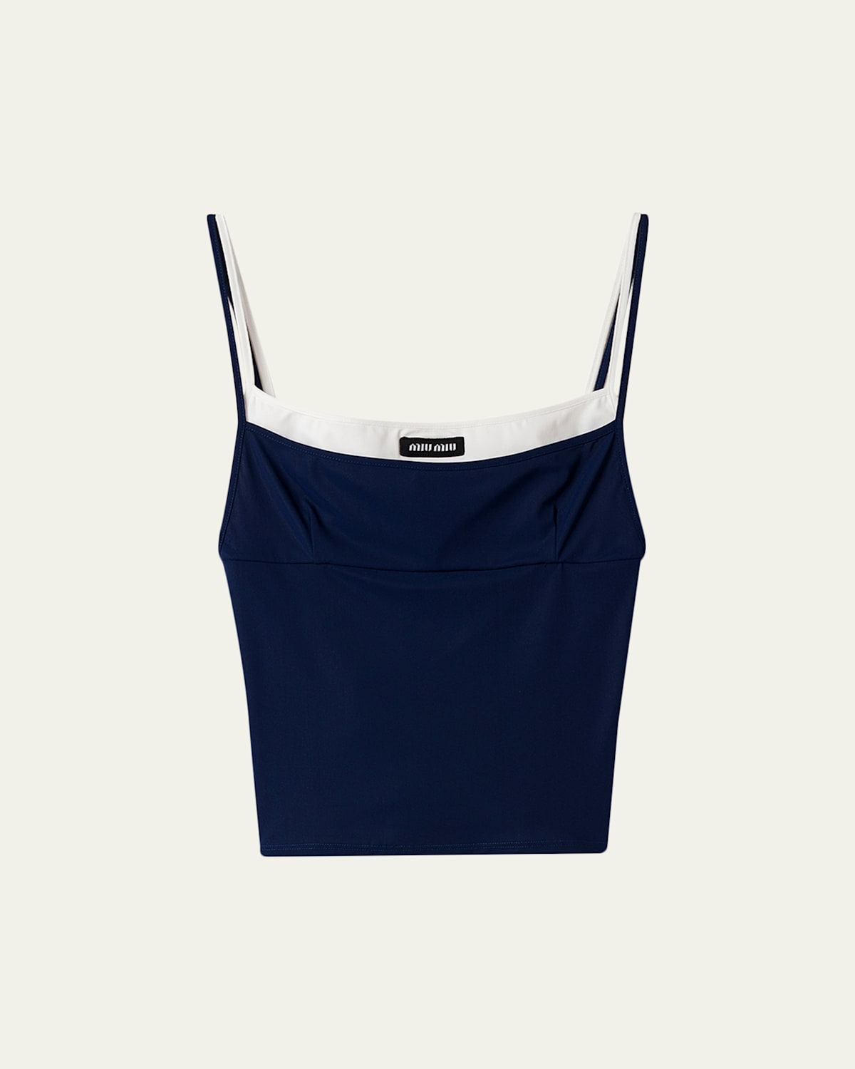 トップス MIUMIU Navy Short Tank Top Miu Miu - Layered Crop Tank Top