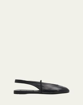 Miu Miu Leather Slingback Mary Jane Ballerina Flats