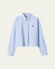 Miu Miu Logo-Embroidered Striped Shirt - 1