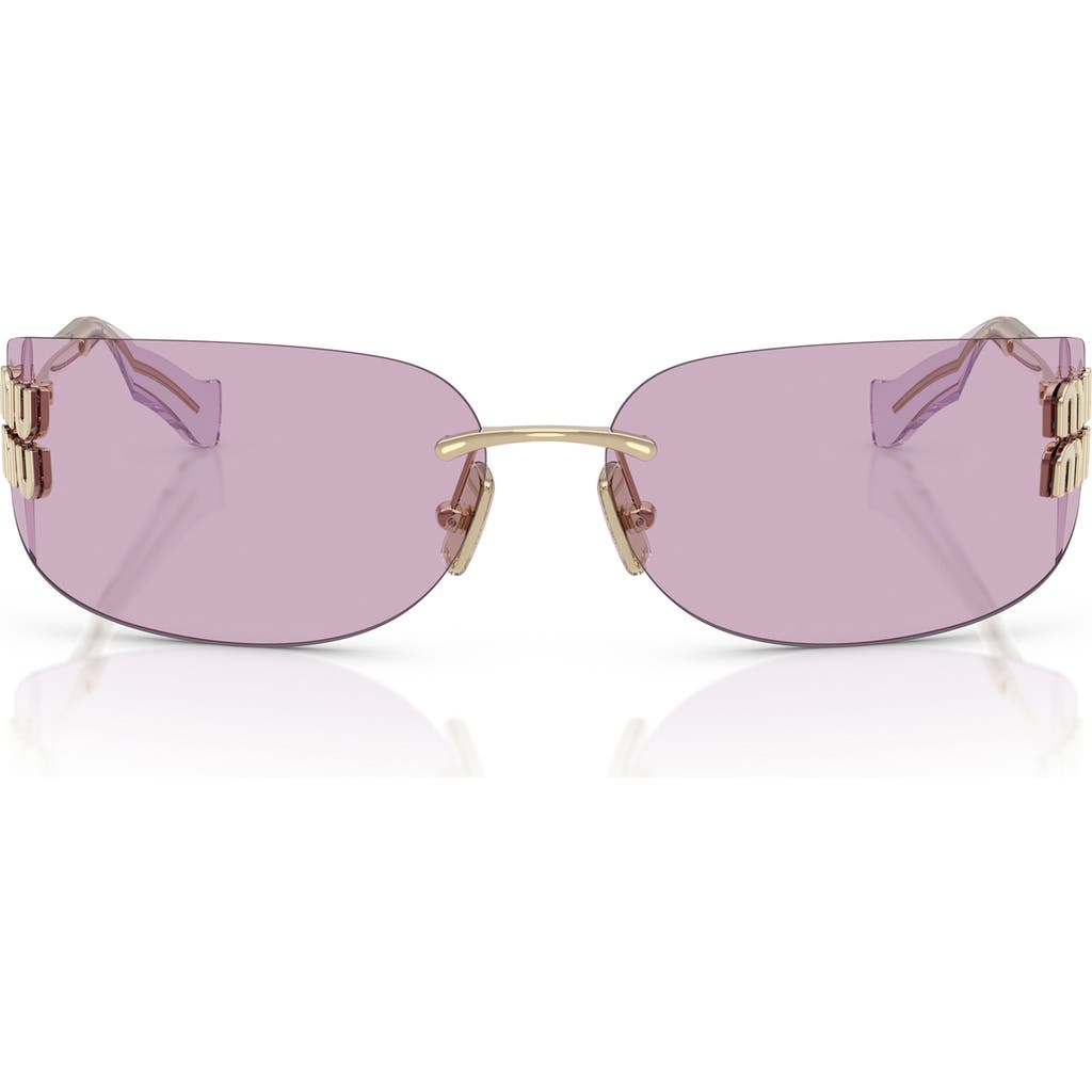 Miu Miu Miu Miu 75mm Oversize Rectangular Wrap Sunglasses