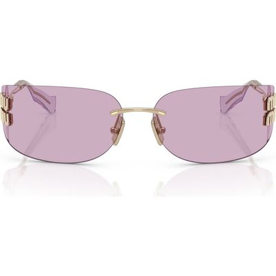 Miu Miu Miu Miu 75mm Oversize Rectangular Wrap Sunglasses