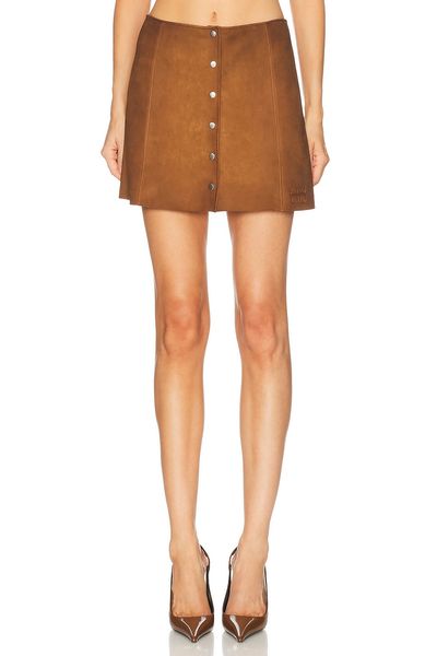 Miu Miu Miu Miu Agnello Scamosciato Skirt