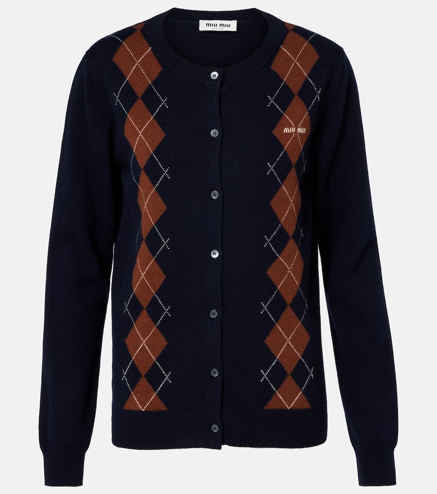 Miu Miu - Argyle cashmere cardigan