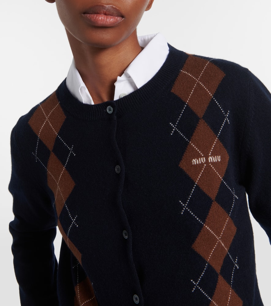 Miu Miu - Argyle cashmere cardigan