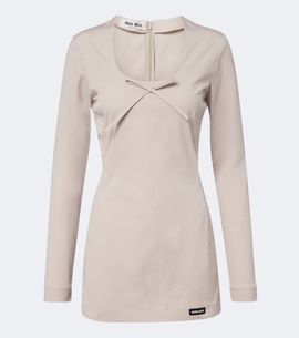 Miu Miu Miu Miu Bow-detail cotton-blend poplin minidress