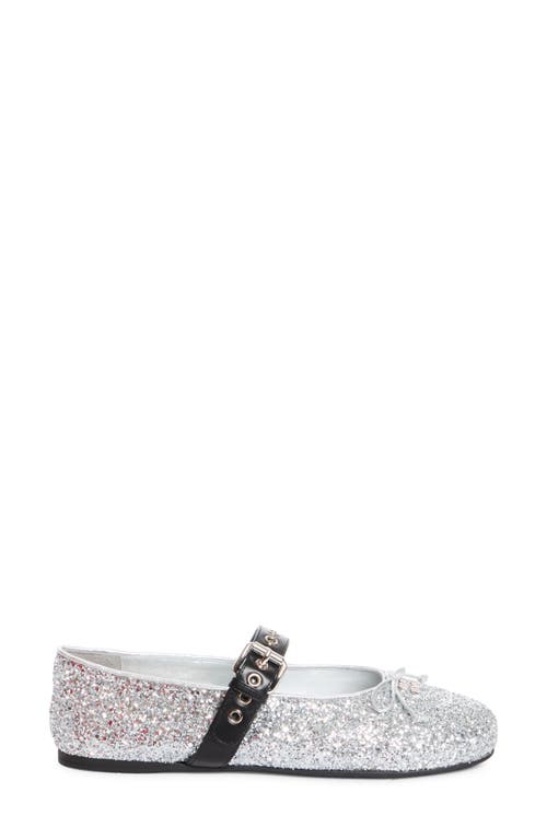 Miu Miu Miu Miu Bow Glitter Mary Jane Ballerina Flat