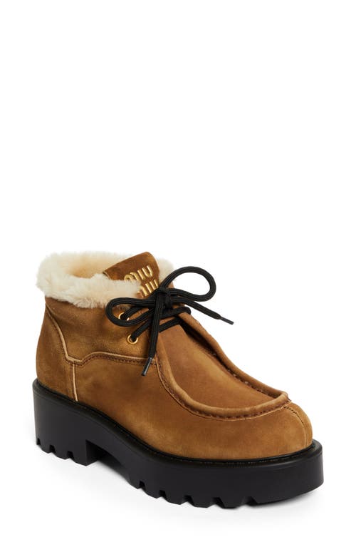 Miu Miu Miu Miu Boyfriend Genuine Shearling Lined Chukka Boot