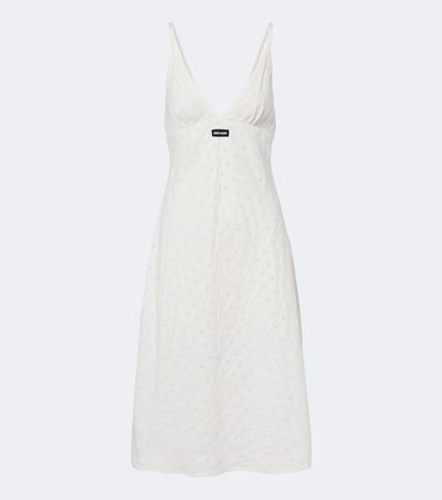 Miu Miu Miu Miu Broderie anglaise poplin midi dress