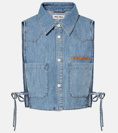 Miu Miu Chambray Crop Top