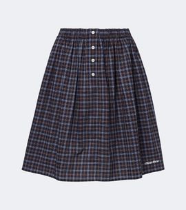 Miu Miu Miu Miu Checked cotton poplin miniskirt
