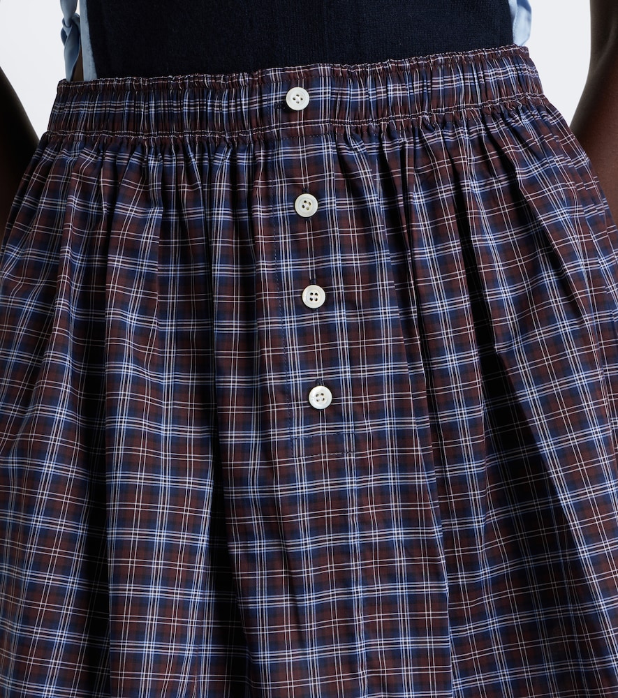 Miu Miu - Checked cotton poplin miniskirt