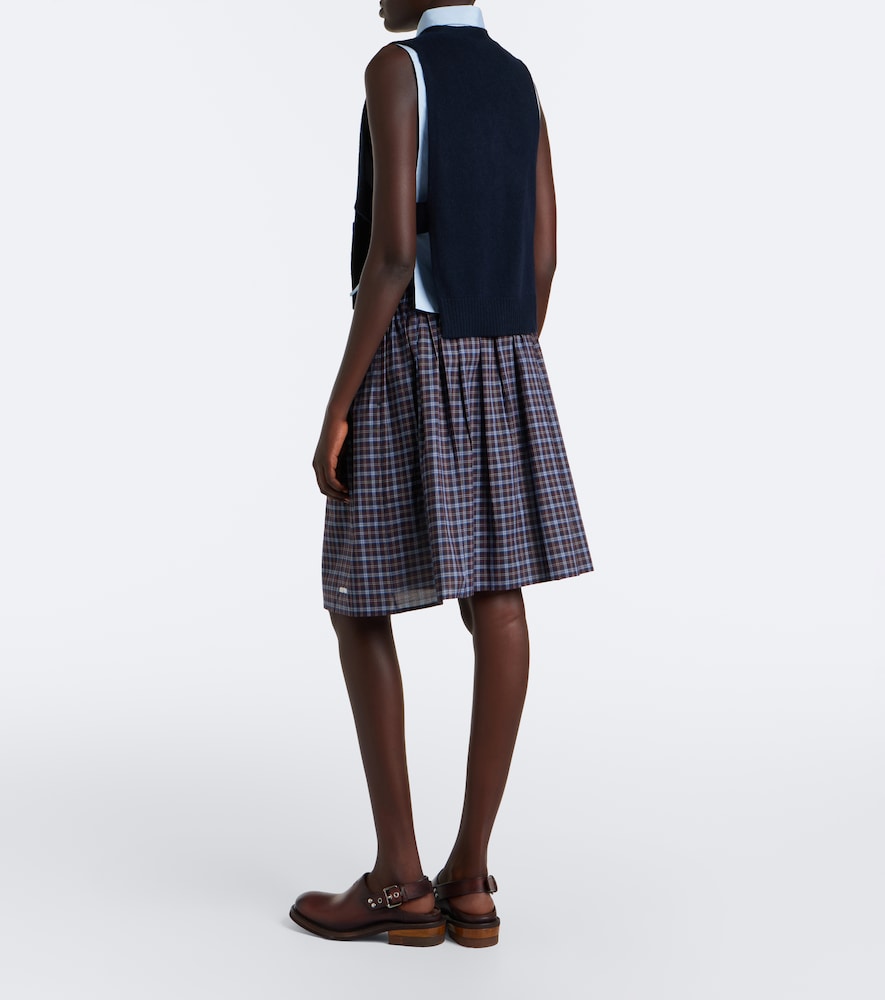 Miu Miu - Checked cotton poplin miniskirt