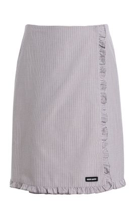 Miu Miu Miu Miu Checkered Cotton Midi Skirt