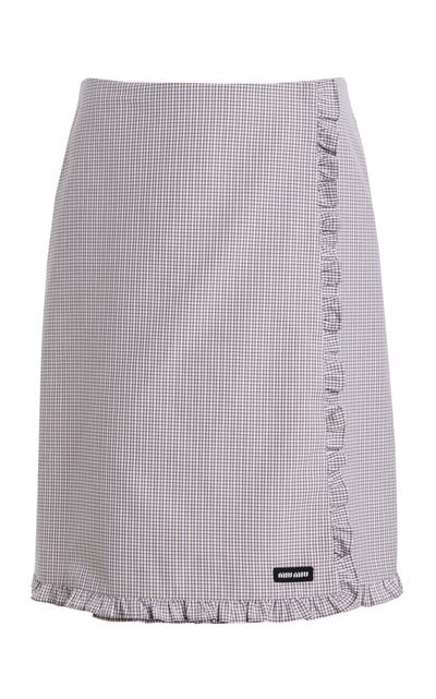 Miu Miu Miu Miu Checkered Cotton Midi Skirt