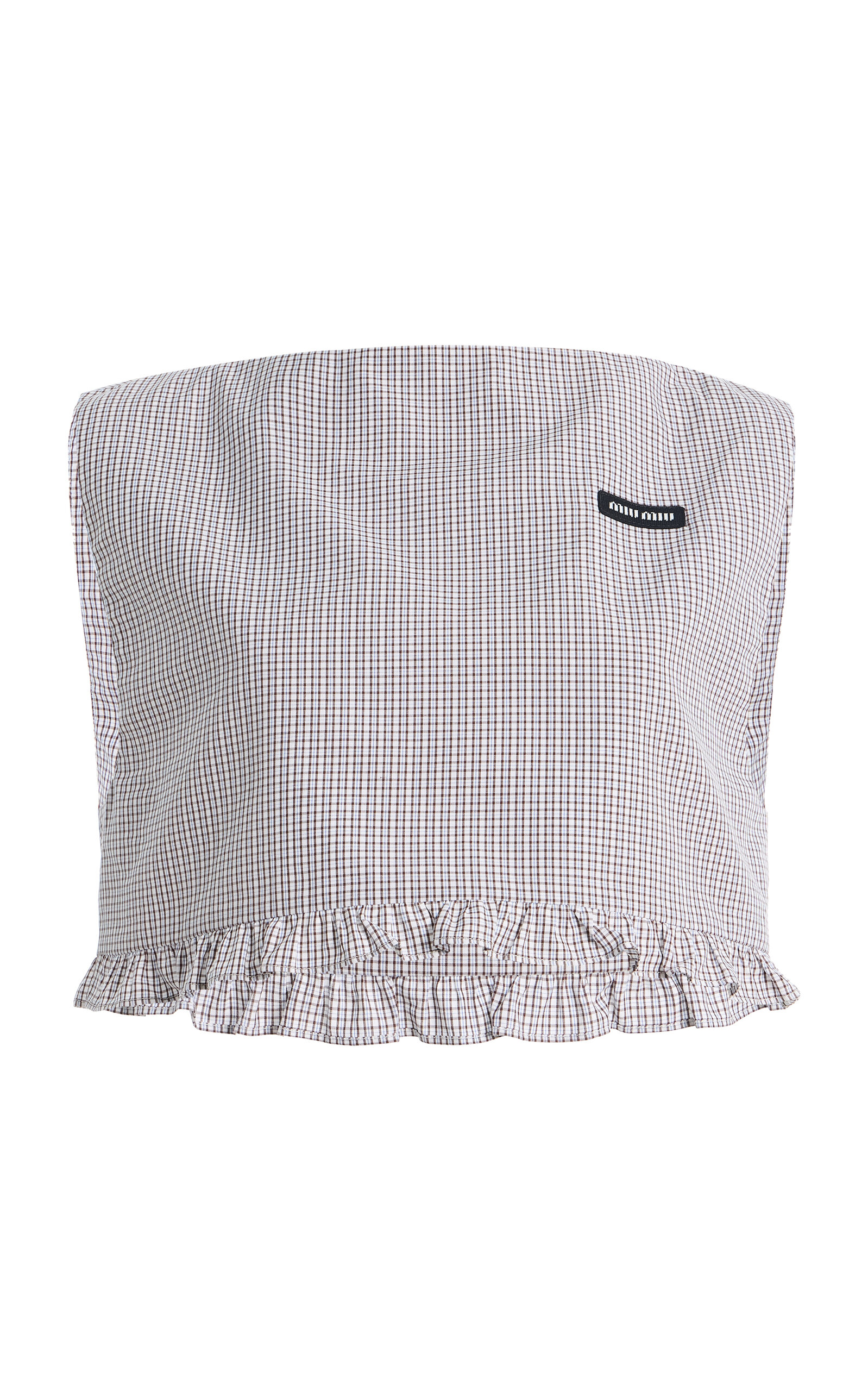 Miu Miu Miu Miu Checkered Cropped Cotton Top