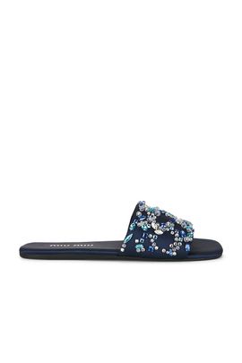 Miu Miu Miu Miu Ciabatte Tessuto Ricamo Slide