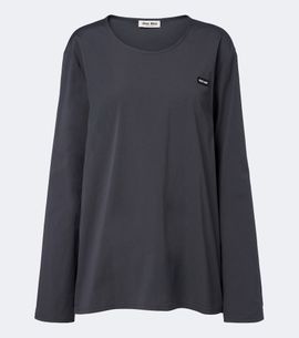 Miu Miu Miu Miu Cotton-blend poplin T-shirt