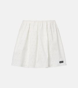 Miu Miu Miu Miu Cotton and linen-blend poplin miniskirt