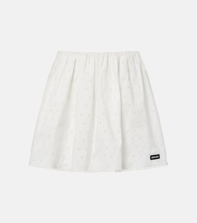 Miu Miu Miu Miu Cotton and linen-blend poplin miniskirt