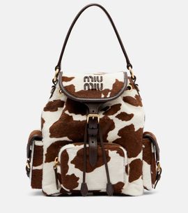 Miu Miu Miu Miu Cow-print calf hair backpack