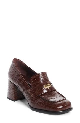 Miu Miu Miu Miu Croc Embossed Leather Loafer Pump