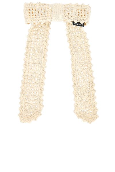 Miu Miu Miu Miu Crochet Filet Bow Beret Hair Clip