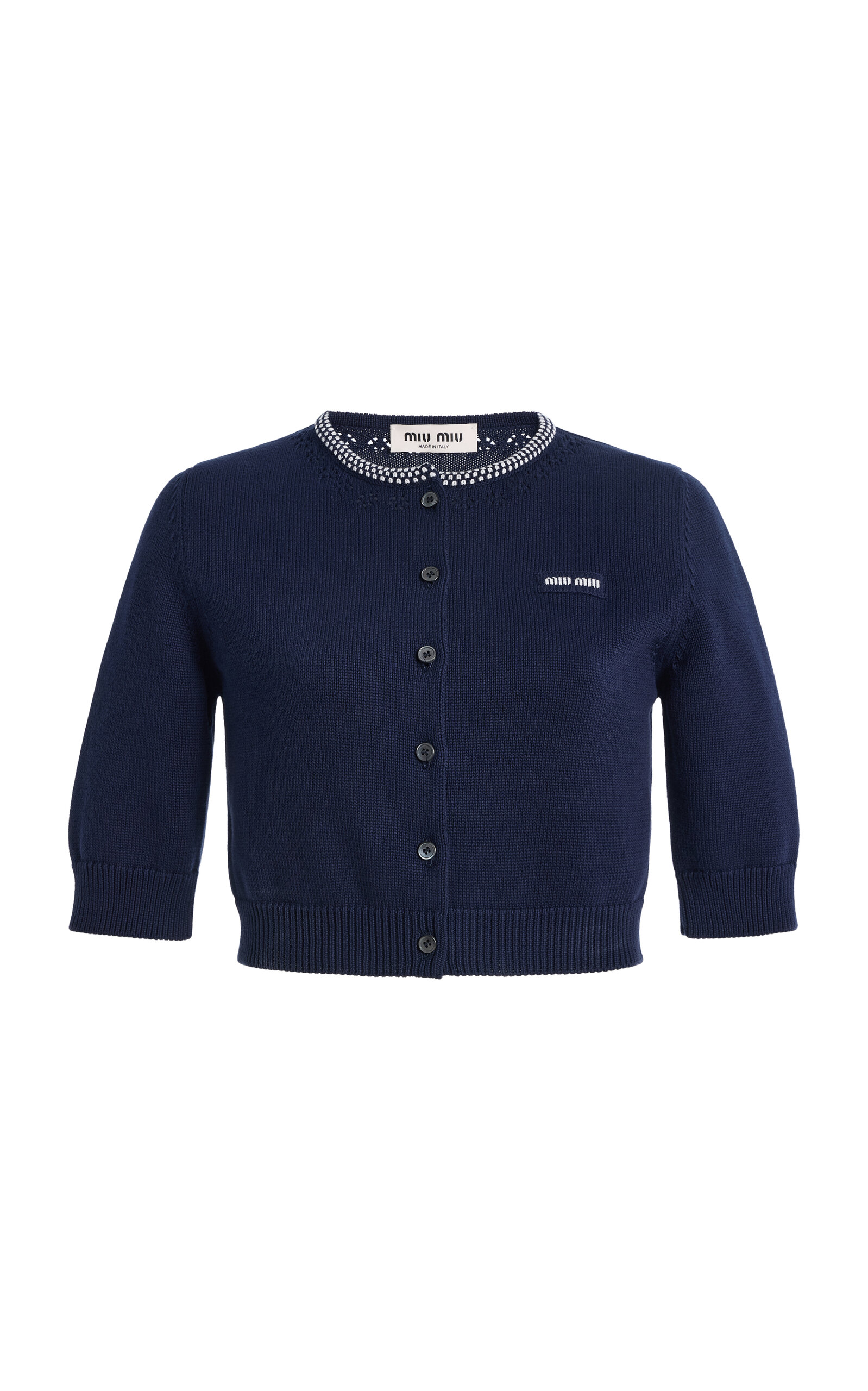 Miu Miu Miu Miu Cropped Cotton Cardigan