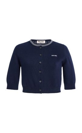 Miu Miu Miu Miu Cropped Cotton Cardigan