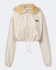 Miu Miu Miu Miu Cropped hooded shearling-trimmed jacket - 1