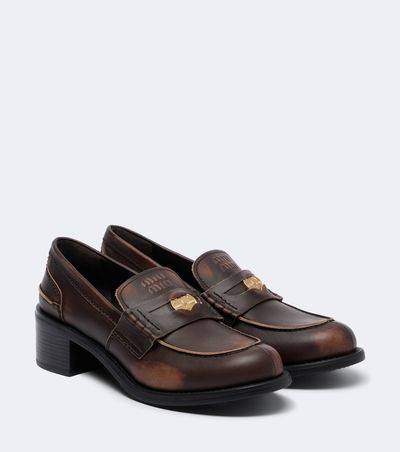 Miu Miu Miu Miu Decò leather loafer pumps