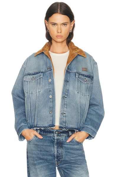 Miu Miu Miu Miu Denim Pelle Jacket
