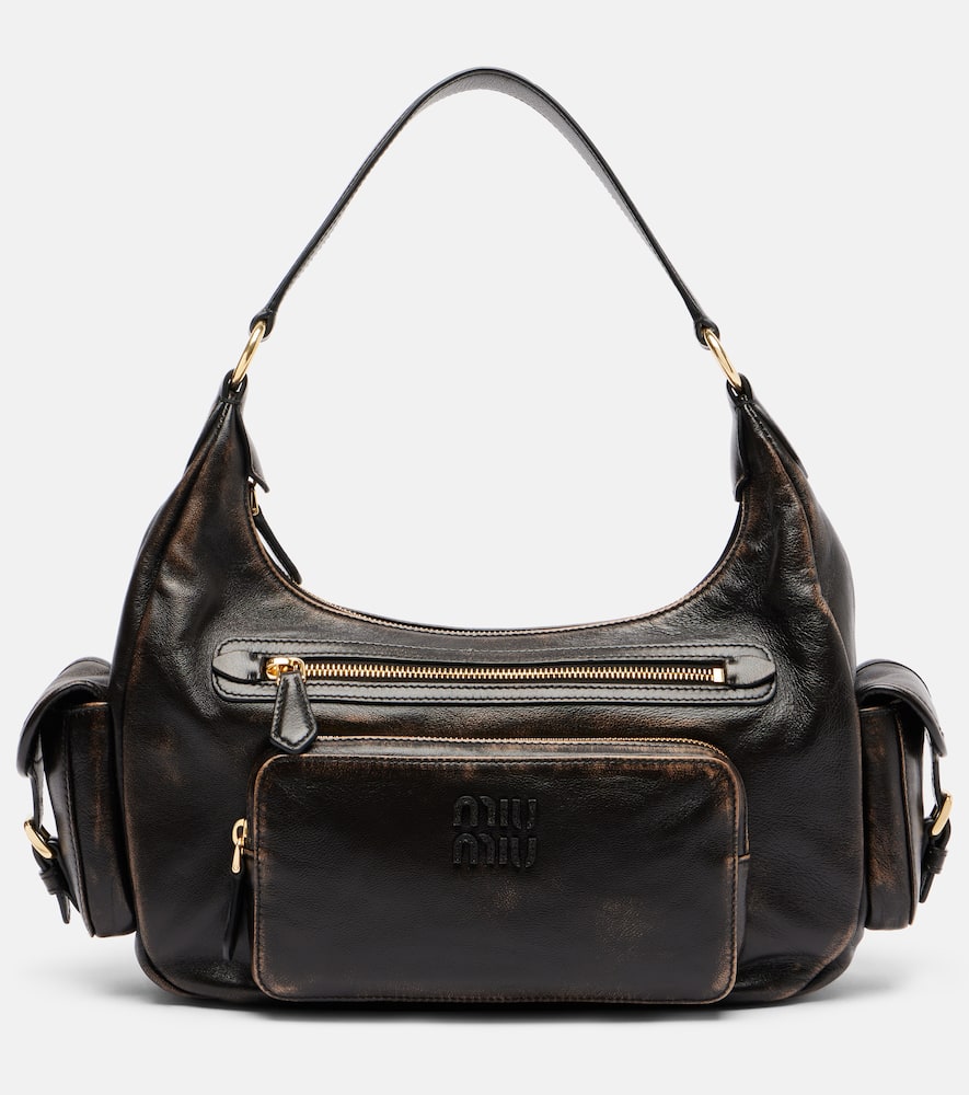 Miu Miu - Distressed leather shoulder bag