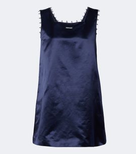 Miu Miu Miu Miu Embroidered cotton-blend satin minidress