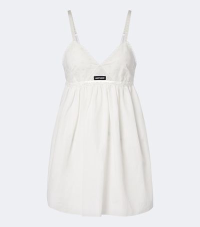 Miu Miu Embroidered Cotton And Linen-Blend Minidress
