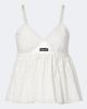 Miu Miu Miu Miu Embroidered cotton and linen-blend top - 1