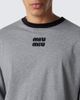 Miu Miu Miu Miu Embroidered logo cotton jersey T-shirt - 5