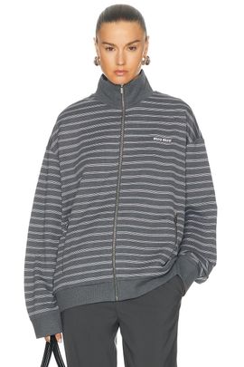 Miu Miu Miu Miu Felpa Righe Zip Up Jacket