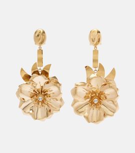 Miu Miu Miu Miu Floral crystal-embellished drop earrings