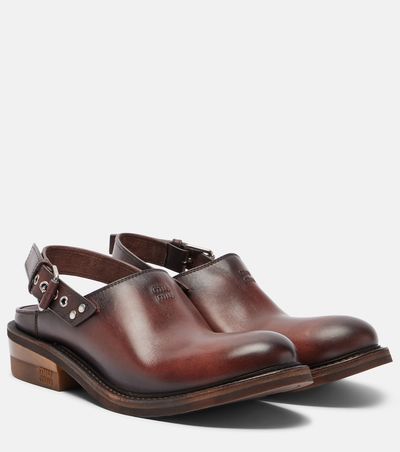 Miu Miu Miu Miu Foule leather clogs
