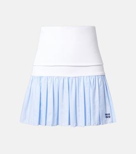 Miu Miu Miu Miu Gingham jersey and poplin miniskirt