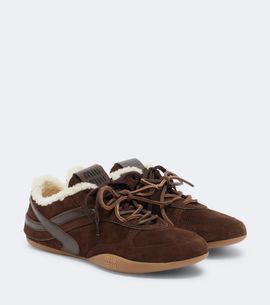 Miu Miu Miu Miu Gymnasium leather-trimmed suede sneakers