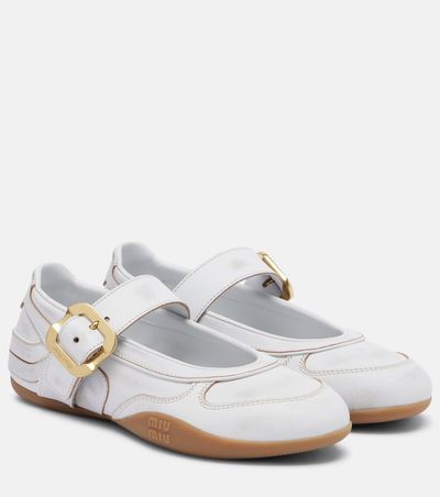 Miu Miu Miu Miu Gymnasium leather ballet flats