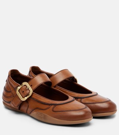 Miu Miu Miu Miu Gymnasium leather Mary Jane flats