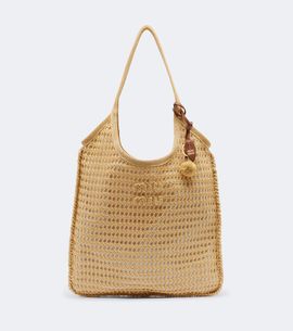 Miu Miu Miu Miu Ivy crochet raffia tote bag