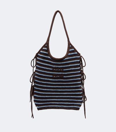 Miu Miu Miu Miu Ivy crochet striped tote bag