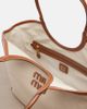 Miu Miu Miu Miu Ivy leather-trimmed canvas tote bag - 3