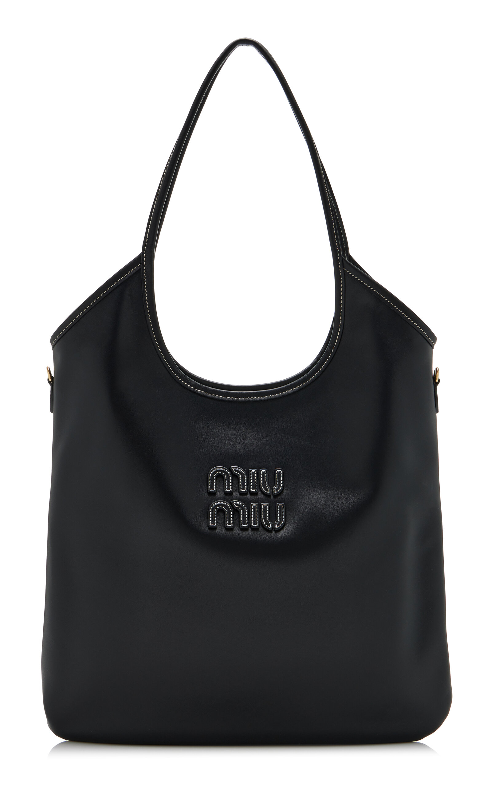 Miu Miu Miu Miu Ivy Leather Tote Bag Black OS