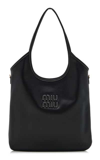 Miu Miu Miu Miu Ivy Leather Tote Bag Black OS