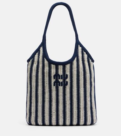 Miu Miu Miu Miu Ivy striped crochet shoulder bag